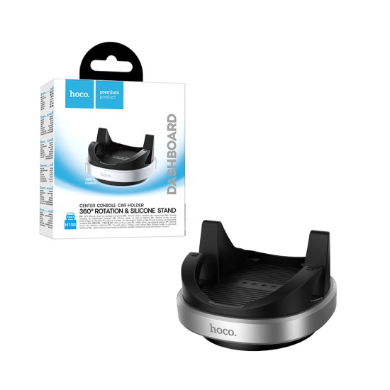 Suporte para Telemóvel Veicular Hoco H100 Gentle para Tablier Preto Metalizado Cinzento